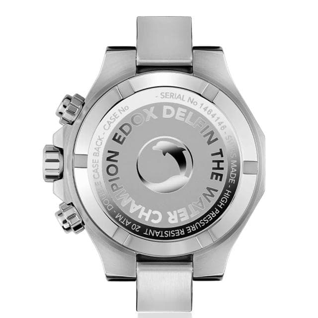 【EDOX 伊度】Delfin 海豚200米潛水計時手錶-43mm 送禮 禮物 推薦(E10112.357GRNCA.BRNR)