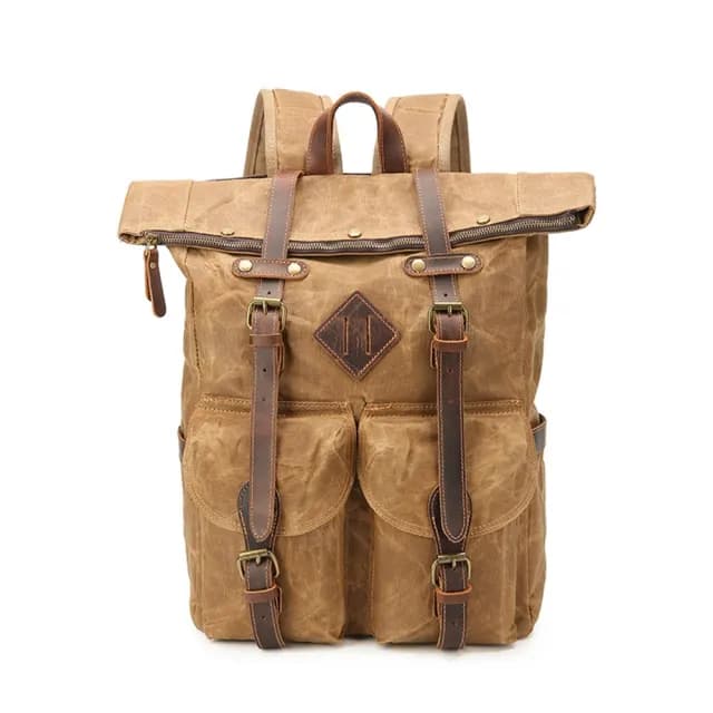 【巴黎精品】父親節禮物 後背包帆布雙肩包(復古刷色大容量旅行男女包包5色a1hf23)