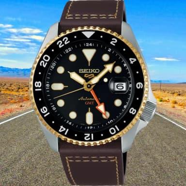 【SEIKO 精工】官方授權 5 Sports系列 GMT機械錶 送禮推薦(SSK036K1/4R34-00A0J)