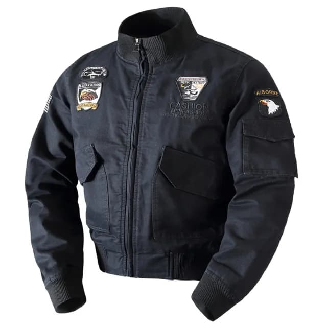 【巴黎精品】父親節禮物 軍裝外套復古工裝古著(短版刺繡徽章空軍男夾克3色a1hg22)