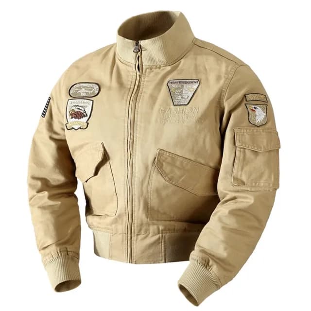 【巴黎精品】父親節禮物 軍裝外套復古工裝古著(短版刺繡徽章空軍男夾克3色a1hg22)