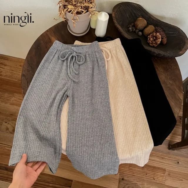 【Baby 童衣】兒童長褲 休閒闊腿寬管褲 素色長褲童裝 89084(共３色)