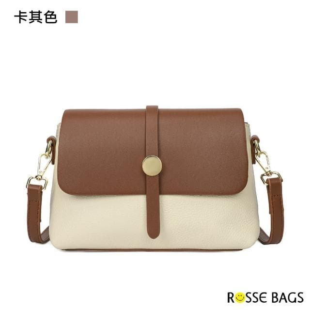 【Rosse Bags】復古經典多功能頭層牛皮小方包(現+預  黑色／卡其色)
