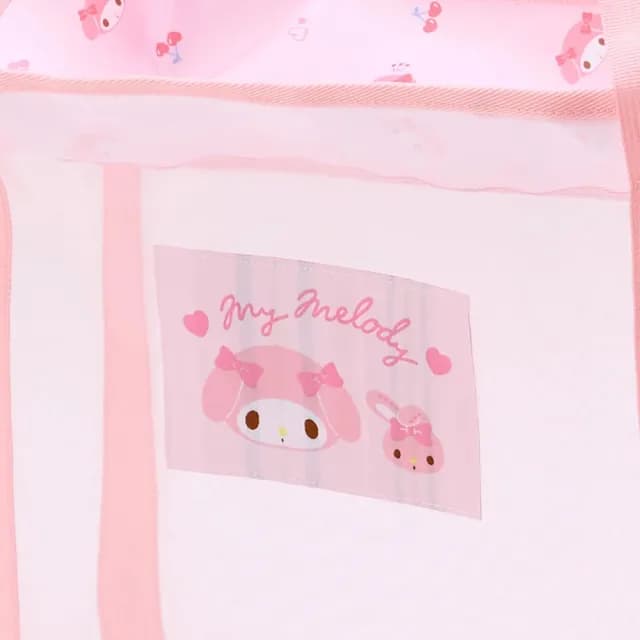 【SANRIO 三麗鷗】情人節禮物 新生活系列 透氣網紗收納提箱 手提袋 L 美樂蒂