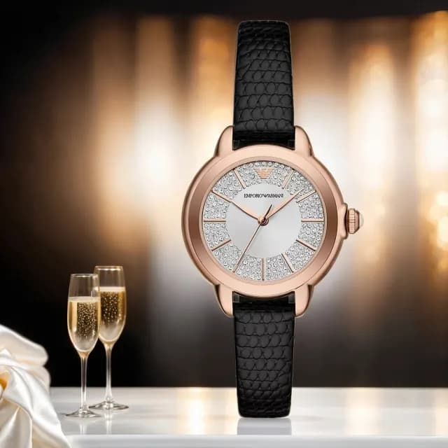 【EMPORIO ARMANI】亞曼尼 晶鑽女錶-32mm 禮物 送禮 推薦(AR11631)