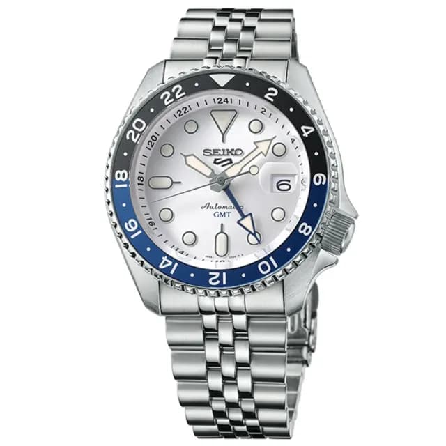 【SEIKO 精工】5 Sports系列 白面 GMT 機械腕錶 父親節 禮物 送禮 推薦(SSK033K1/4R34-00A0S)