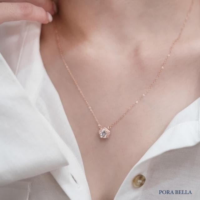 【Porabella】925純銀花朵鑲鑽吊墜 梅花項鍊 鑲鑽項鍊 鋯石鎖骨鏈 法式小眾 生日禮物送女友 Necklace
