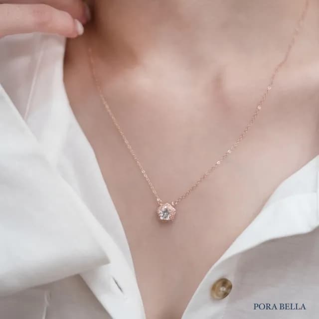 【Porabella】925純銀花朵鑲鑽吊墜 梅花項鍊 鑲鑽項鍊 鋯石鎖骨鏈 法式小眾 生日禮物送女友 Necklace