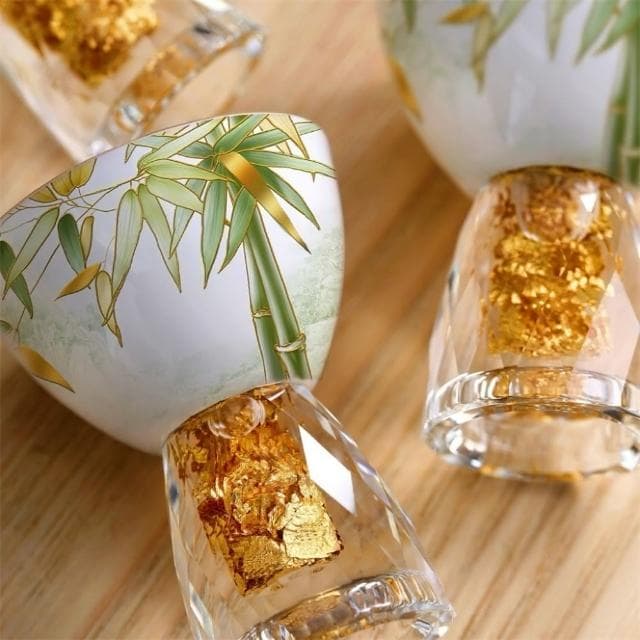【買上癮xSharLife】節節高升24K金箔玉脂瓷清酒具禮盒(升遷 入厝 生日禮物 禮盒 情人節 新年)