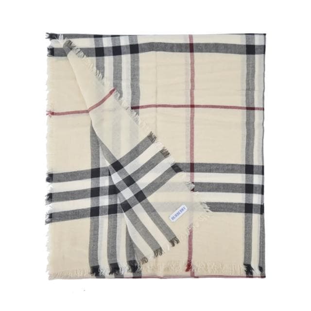 【BURBERRY 巴寶莉】格紋羊毛圍巾(石色)