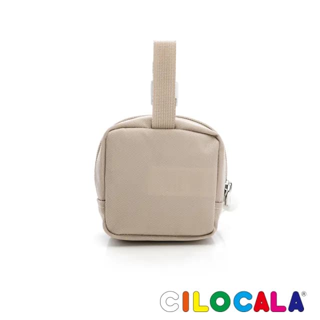 【CILOCALA】亮彩尼龍防潑水可扣式零錢包(雙11/米色)