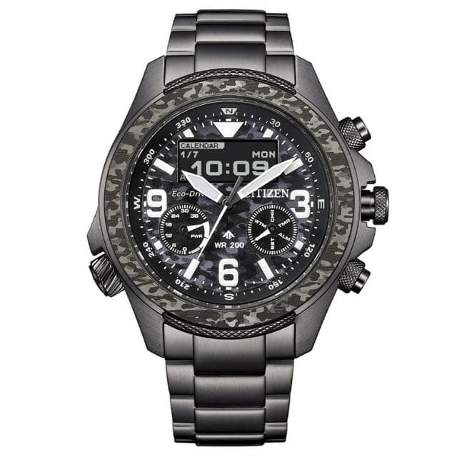 【CITIZEN 星辰】PROMASTER 35週年限量 叢林迷彩 光動能 液晶雙顯 送禮 禮物推薦(JV1008-63E)