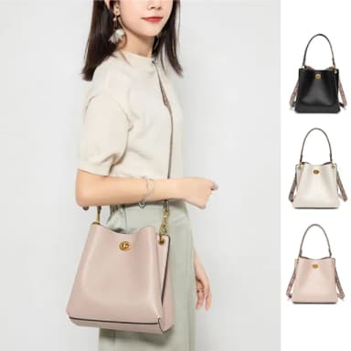 【MAISY】母親節禮物 經典流行商務通勤女仕水桶包 手提包 肩背包 斜背包(白色／黑色／粉色)