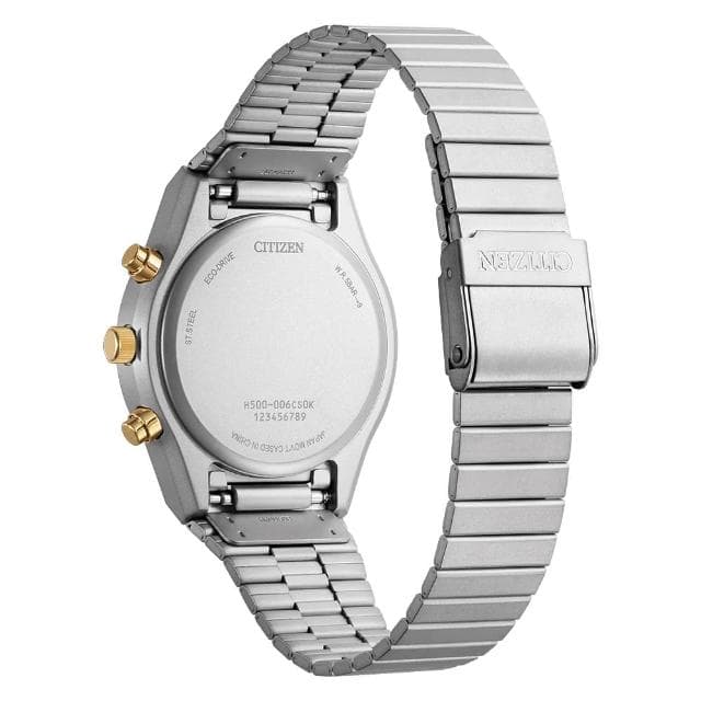 【CITIZEN 星辰】Chronograph系列 復刻1984 昭和金 復古計時光動能腕錶 禮物 推薦(AT2544-64E)