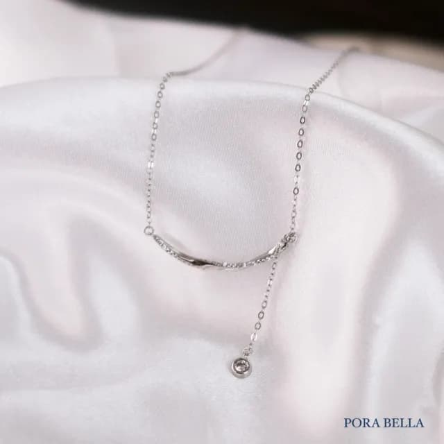 【Porabella】S925純銀微笑項鍊 莫比烏斯項鍊 鋯石項鍊 小眾設計款 情人節禮物 生日禮物 Necklace