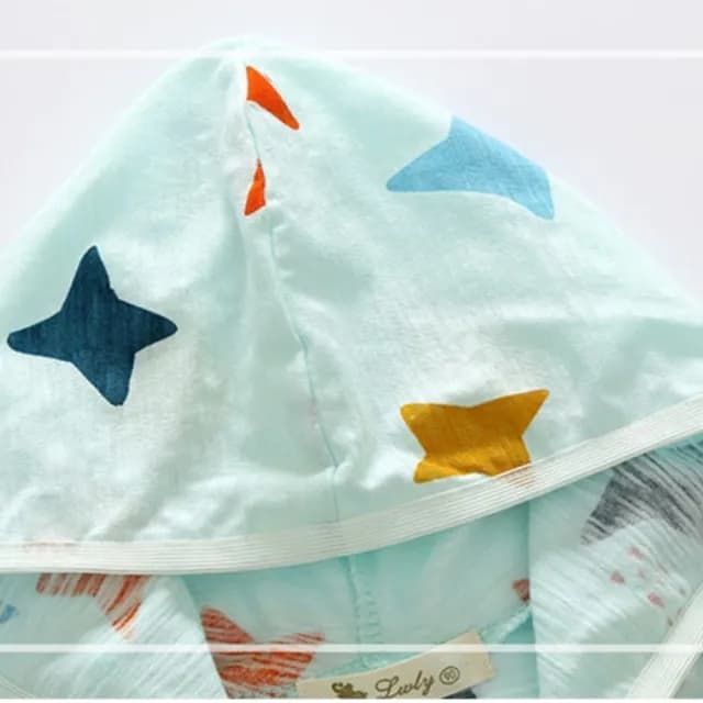 【橘魔法】竹節棉彩色星星防曬外套(兒童 薄外套 冷氣房 大童 防蚊 防曬 男童 女童 童裝)