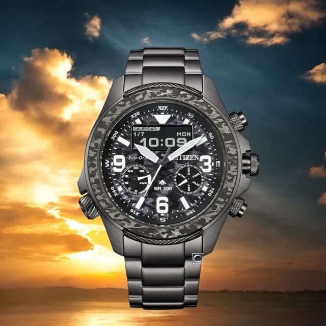 【CITIZEN 星辰】Promaster 35 週年限量版 光動能運動錶 迷彩 男錶 禮物 推薦(JV1008-63E)