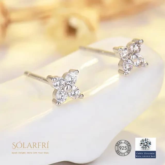 【SOLARFRi】銀針耳環｜閃耀輕奢小眾款親膚低敏 附品牌禮盒包裝(閨蜜情人女友母親老婆禮物)