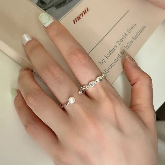 【MoonDy】雙11 銀戒 金戒指 韓國戒指 日系戒指 指環 可愛戒指 純銀戒指 貝殼戒指 情人節禮物