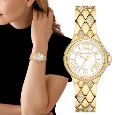【Michael Kors】MK女錶 香檳金 晶鑽 女錶推薦 33mm 520送禮 禮物(MK4801)