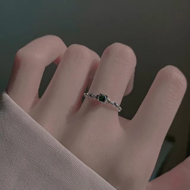【MoonDy】戒指 戒指女生 925純銀戒指 可調式戒指 方鑽戒指 戒指女生韓版 女友生日禮物 婚禮小