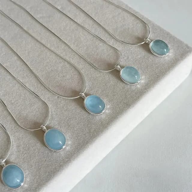 【MoonDy】雙11 項鍊 短鍊 橢圓項鍊 水滴鎖骨鏈 水滴項鍊 藍色項鍊 蛇骨鍊 閨蜜項鍊 情人節禮物