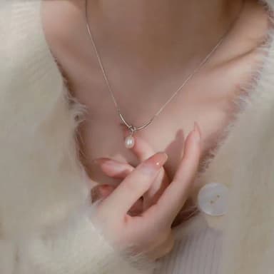【KT DADA】銀項鍊 珍珠項鍊 純銀項鍊 鎖骨鏈 項鍊女 生日禮物 女生情人節禮物 飾品配件 閨蜜項