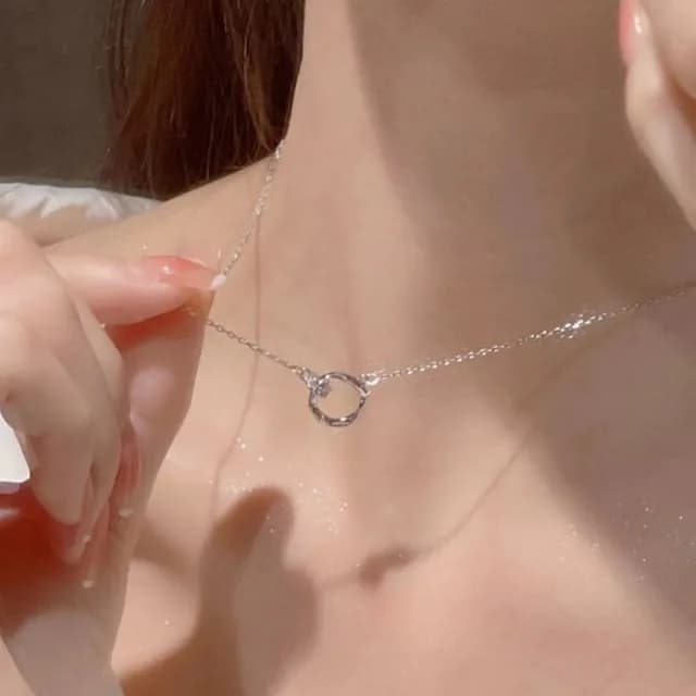 【KT DADA】莫桑鑽石 銀飾項鍊 寶石鍊項鍊 純銀項鍊 銀飾 銀鍊 925純銀 銀鏈 生日禮物 沙金項鍊