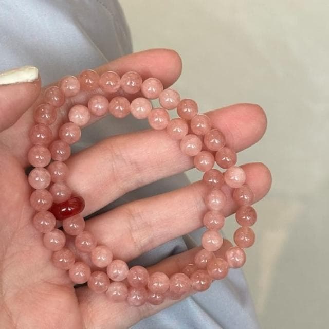 【Penny珮妮】太陽石+紅瑪瑙雙圈手鍊6mm(母親節禮物/交換禮物/送女友/送閨蜜/生日禮物)