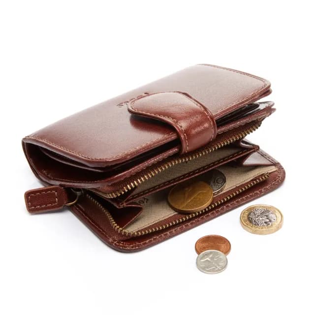 【FOCUS】真皮包包 壓扣零錢包女短夾FTC3303(義大利植鞣革/頭層牛皮/真皮包包 女夾)