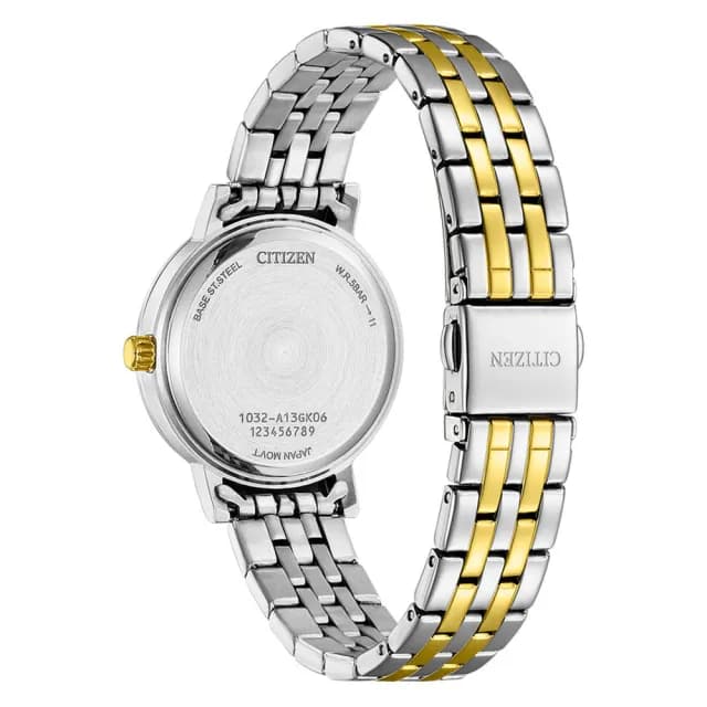 【CITIZEN 星辰】LADYS系列 白蝶貝 時尚水晶腕錶 七夕 情人節 送禮 推薦(EL3104-54D)