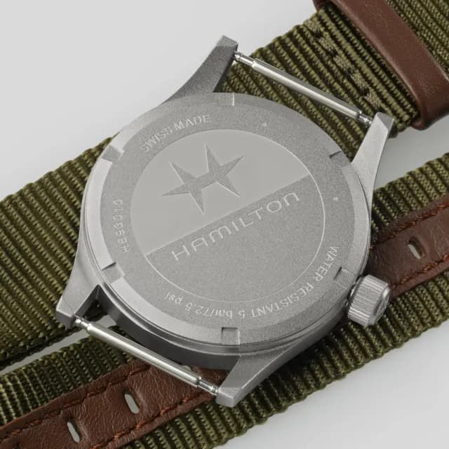 【HAMILTON 漢米爾頓】卡其陸戰 Quartz 石英腕錶 33mm(石英 中性 尼龍帶 H69301930)