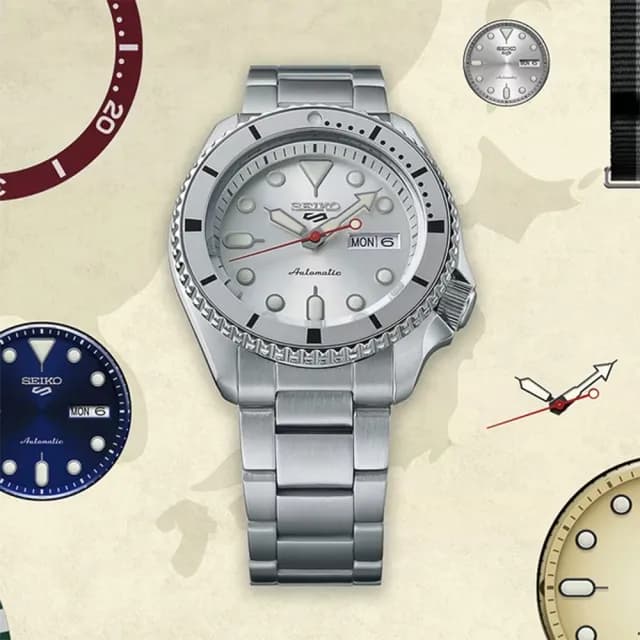 【SEIKO 精工】5 Sports 55周年限量 冰川銀 機械錶 父親節禮物(SRPK03K1/4R36-14T0S)