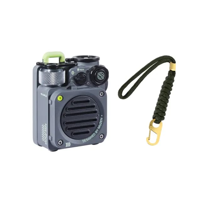 【MUZEN】Wild Mini 戶外越野防水藍牙喇叭+專用掛繩(露營/登山/健行/滑板/野性/IPX5防水/金屬/LED照明)
