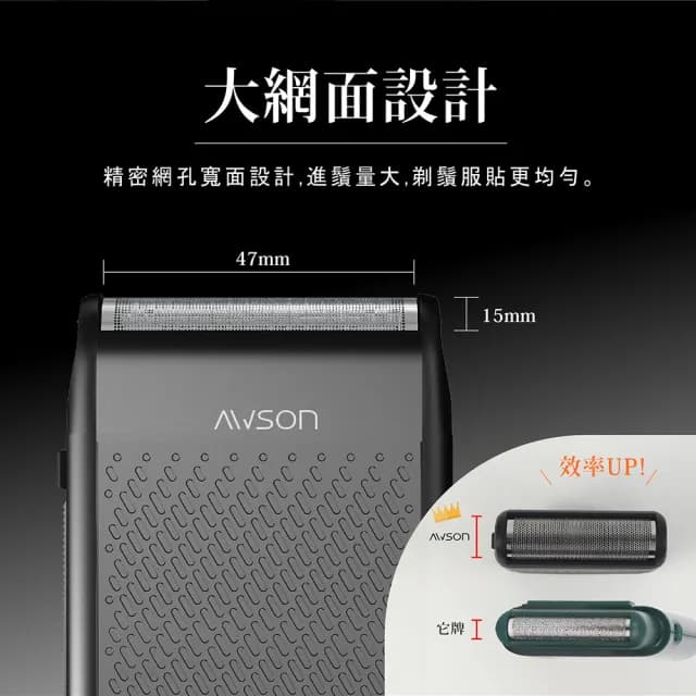 【日本AWSON歐森】往復型充插兩用電動刮鬍刀/電鬍刀/AWD-1014(浮動刀頭/左右滑動刀頭)