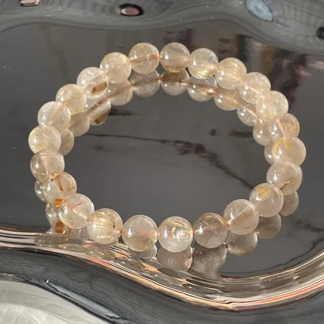 【Penny珮妮】巴西老礦鈦晶金髮晶手鍊8mm(母親節禮物/交換禮物/送女友/送閨蜜/生日禮物/情人節)