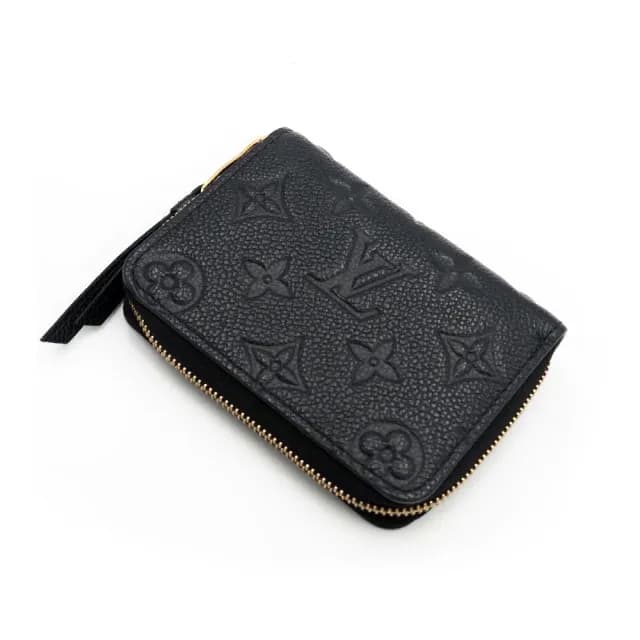 【Louis Vuitton 路易威登】M60574 經典Monogram壓紋牛皮拉鍊零錢包(黑色)