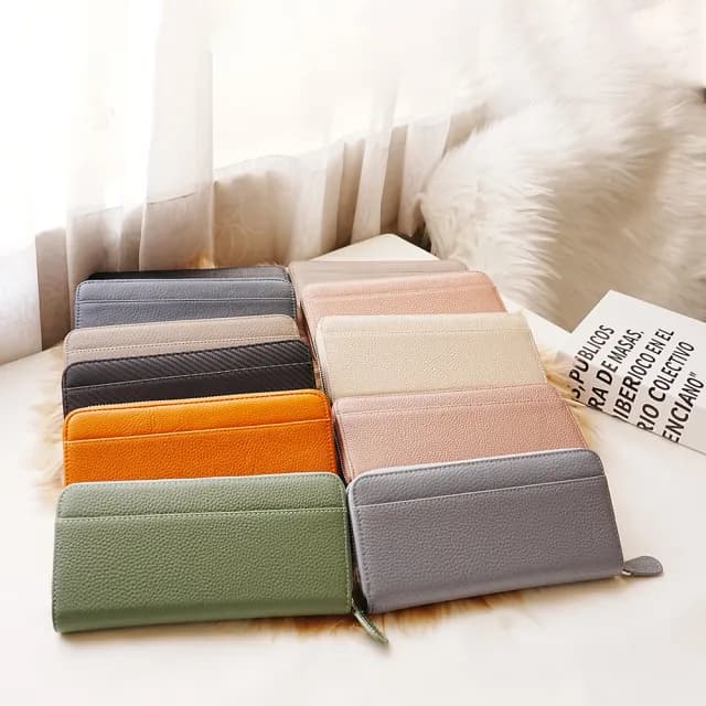 【MoonDy】雙11 錢包 皮包 高CP 長夾 長夾女生 風琴卡包 包 牛皮長夾 錢包女 長款拉鏈