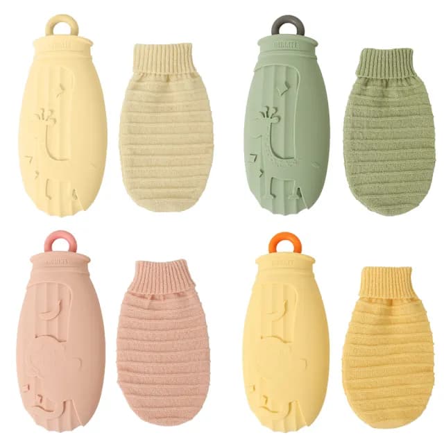 【Nil】雙11 卡通毛絨矽膠註水袋 冷熱兩用 敷肚子被窩專用暖水袋 500ml(暖手寶 冰袋 熱水袋 暖手袋)