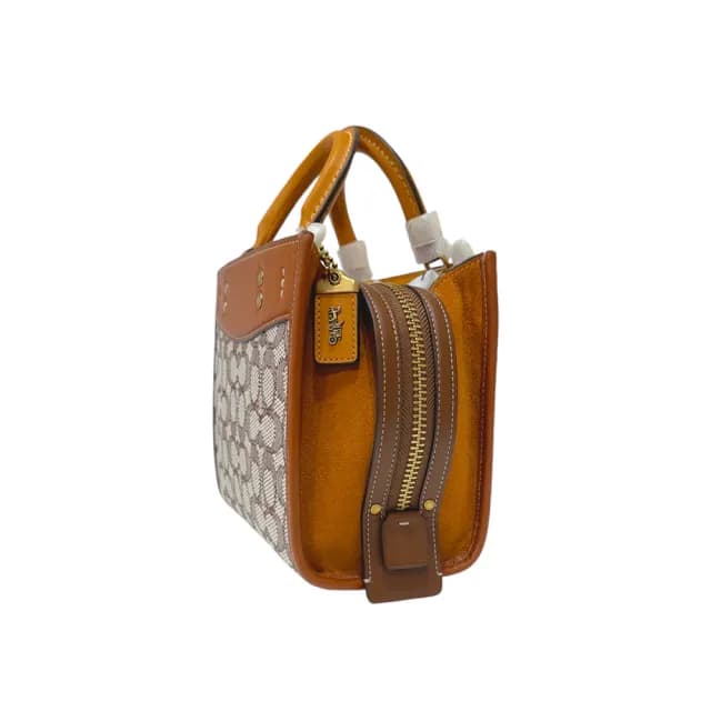 【COACH】ROGUE 20 經典 SIGNATURE 緹花面料手袋 琥珀色(CI125 B4TA7)