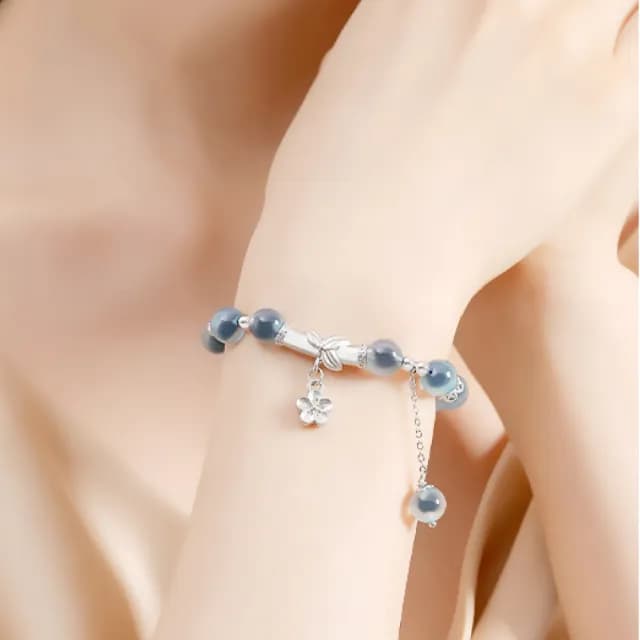【溫柔質感】新美學S925純銀糖心桃花手鍊(瑪瑙石 招桃花 925銀飾 水晶手鍊 手串 手鐲 禮物)