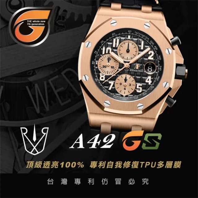 【RX8-GS】愛彼AUDEMARS PIGUET 膠帶款 系列手錶 腕錶保護膜含鏡面、外圈 頂級雙色款、亮霧合一(不含手錶)