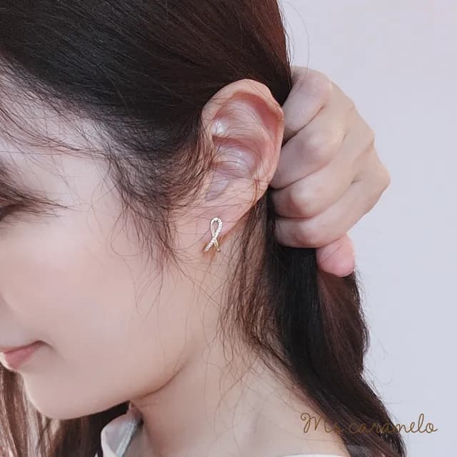 【焦糖小姐 Ms caramelo】925純銀  愛無限(鋯石耳環)