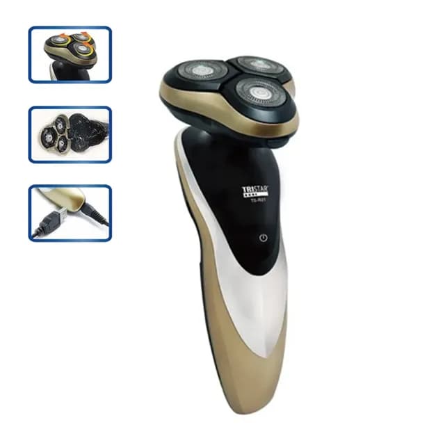 【TRISTAR】3D浮動三刀頭電動刮鬍刀 USB充電電鬍刀(乾濕兩用.全機水洗)