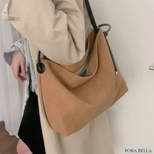 【Porabella】秋冬簡約休閒款 復古磨砂質感大容量包單肩包托特包 ins風 送女友 情人節禮物首選 Bags