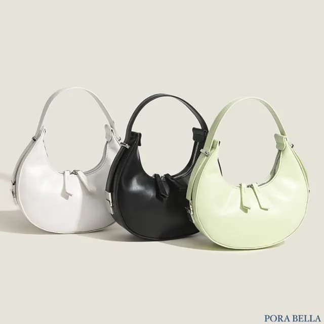 【Porabella】簡約休閒 月牙純色手拎包腋下包 ins風 送女友 情人節禮物首選 Backpack Bags