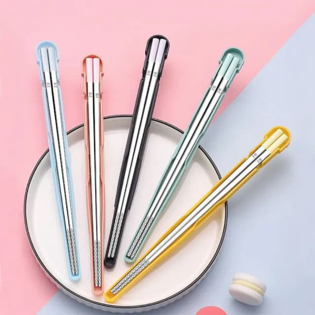 【Beroso 倍麗森】買一送一316不鏽鋼環保外出便攜隨行筷子含盒子-2入組(環保餐具/便攜餐具/雙11)