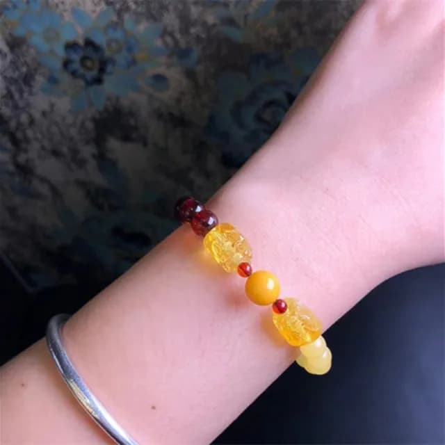 【Penny珮妮】波羅的海天然無優化金珀血珀雙貔貅蜜蠟設計款手鍊(生日禮物/母親節/送閨蜜/交換禮物/送女友)
