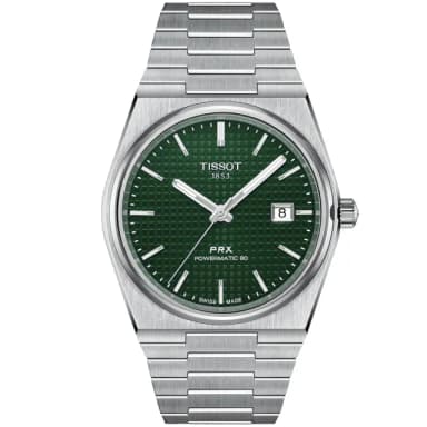 【TISSOT 天梭 官方授權】PRX系列 復古風酒桶型紳士機械錶-40mm 情人節 禮物(T1374071109100)