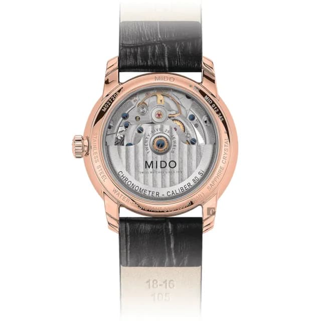 【MIDO 美度】官方授權 Baroncelli 永恆系列天文台認證機械女錶-34mm 手錶 禮物 推薦(M0272083603600)